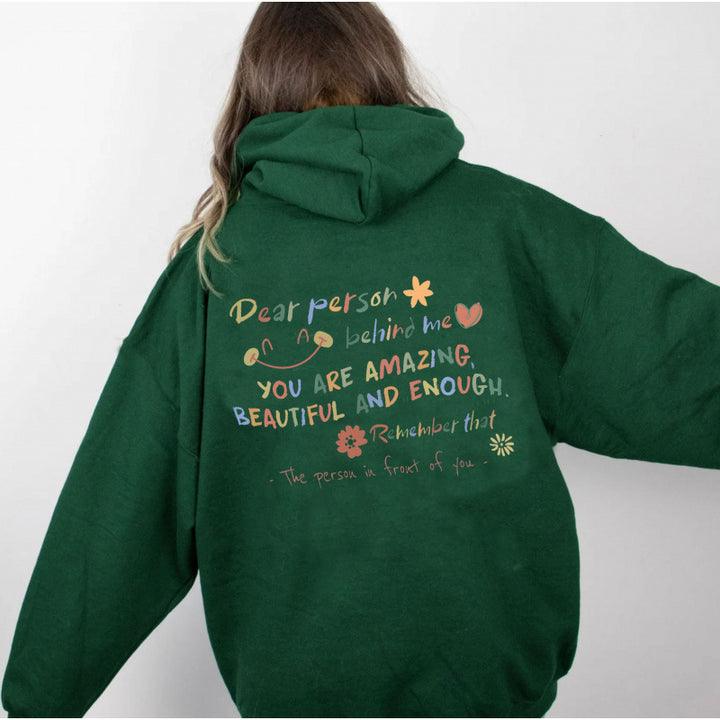 Kvinnors hoodie med motivationstryck och bekväm passform Mirla-Eva Jonsson