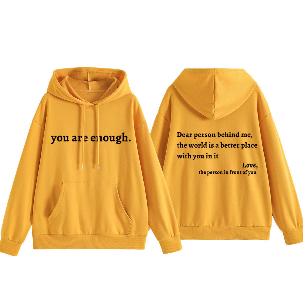 Kvinnors hoodie med motiverande text och bekväm passform Mirla-Eva Jonsson