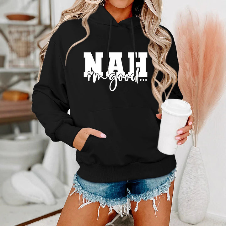 Kvinnors hoodie med motiverande text och bekväm passform Mirla-Eva Jonsson
