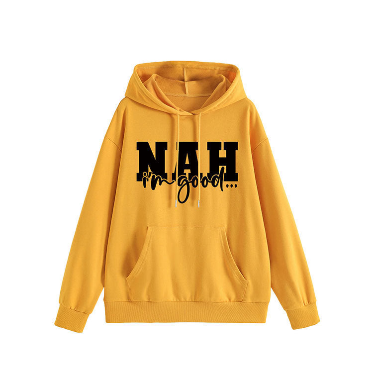 Kvinnors hoodie med motiverande text och bekväm passform Mirla-Eva Jonsson