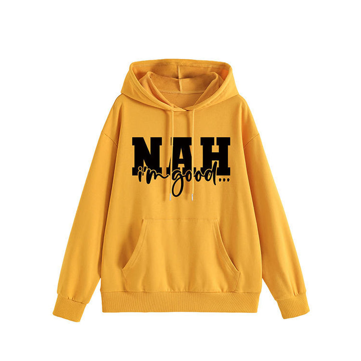 Kvinnors hoodie med motiverande text och bekväm passform Mirla-Eva Jonsson