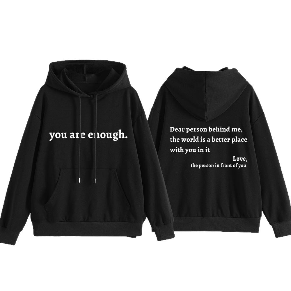 Kvinnors hoodie med motiverande text och bekväm passform Mirla-Eva Jonsson