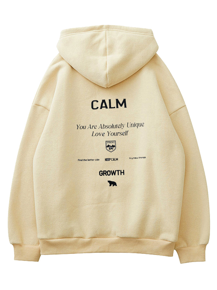 Kvinnors hoodie med motiverande text och bekväm passform Mirla-Eva Jonsson