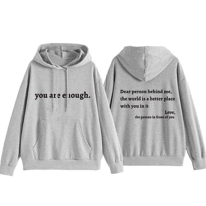 Kvinnors hoodie med motiverande text och bekväm passform Mirla-Eva Jonsson