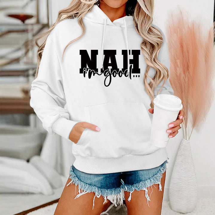 Kvinnors hoodie med motiverande text och bekväm passform Mirla-Eva Jonsson