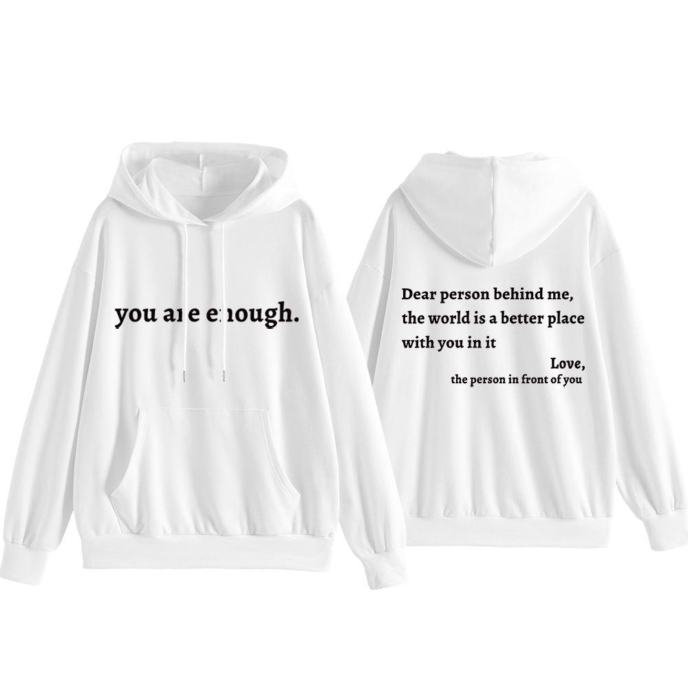 Kvinnors hoodie med motiverande text och bekväm passform Mirla-Eva Jonsson