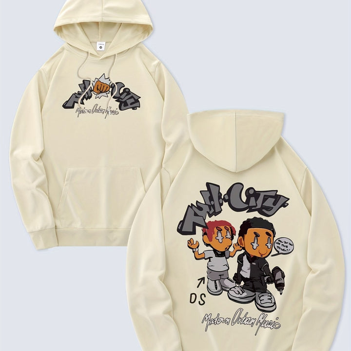 Kvinnors hoodie med originalt serietidningsdesign och konstnärlig tryck Mirla-Eva Jonsson