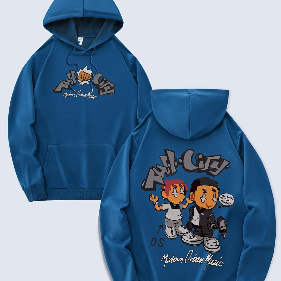 Kvinnors hoodie med originalt serietidningsdesign och konstnärlig tryck Mirla-Eva Jonsson