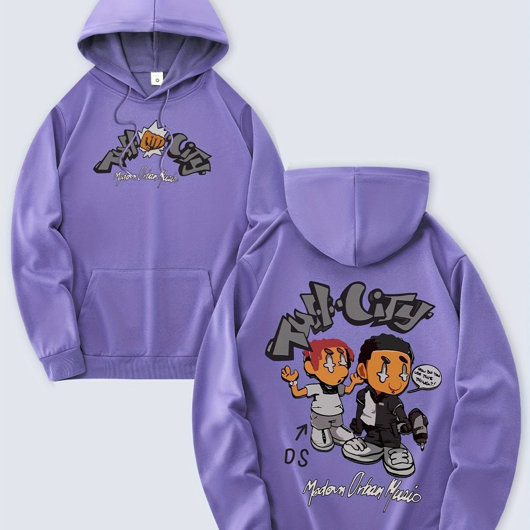 Kvinnors hoodie med originalt serietidningsdesign och konstnärlig tryck Mirla-Eva Jonsson