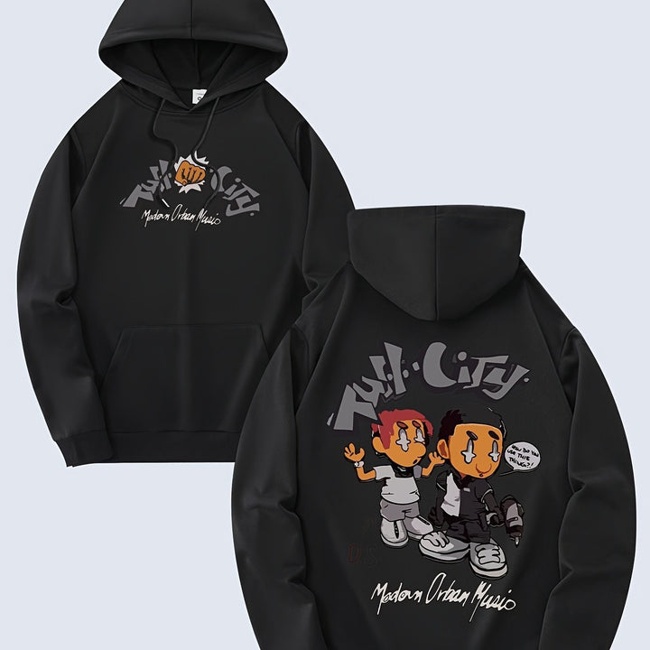 Kvinnors hoodie med originalt serietidningsdesign och konstnärlig tryck Mirla-Eva Jonsson