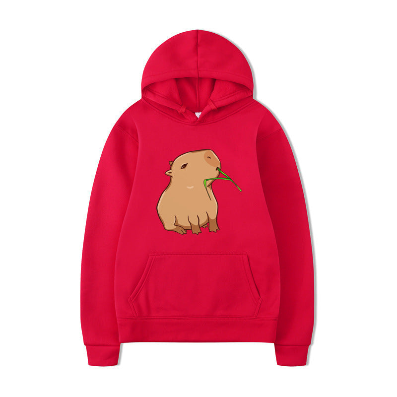 Kvinnors hoodie med rolig djurdesign och bekväm passform Mirla-Eva Jonsson
