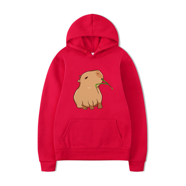 Kvinnors hoodie med rolig djurdesign och bekväm passform Mirla-Eva Jonsson