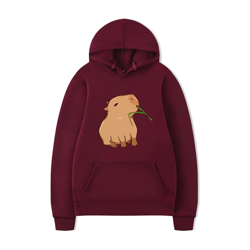 Kvinnors hoodie med rolig djurdesign och bekväm passform Mirla-Eva Jonsson