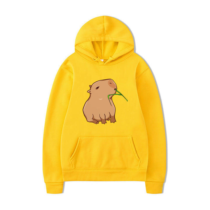 Kvinnors hoodie med rolig djurdesign och bekväm passform Mirla-Eva Jonsson