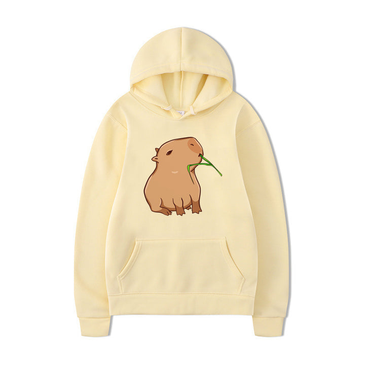 Kvinnors hoodie med rolig djurdesign och bekväm passform Mirla-Eva Jonsson