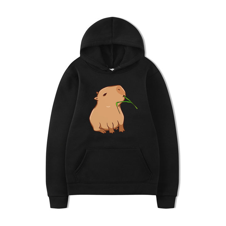 Kvinnors hoodie med rolig djurdesign och bekväm passform Mirla-Eva Jonsson