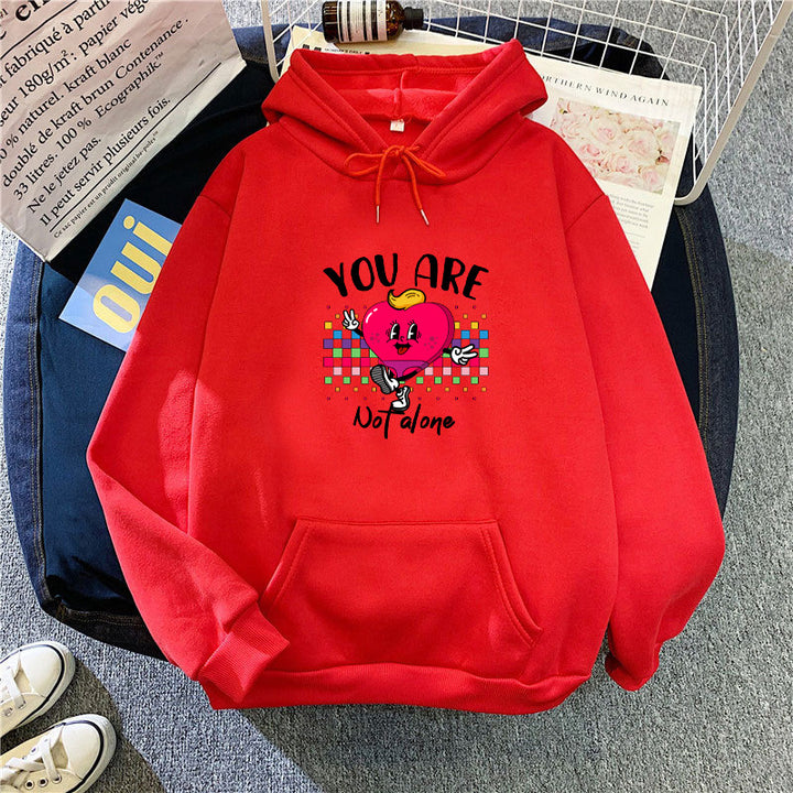 Kvinnors hoodie med rolig hjärtdesign Mirla-Eva Jonsson