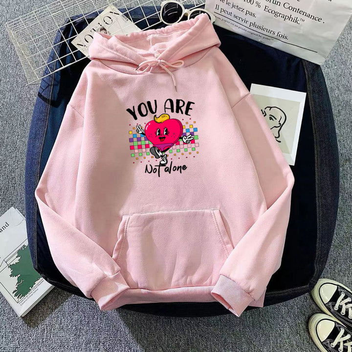 Kvinnors hoodie med rolig hjärtdesign Mirla-Eva Jonsson