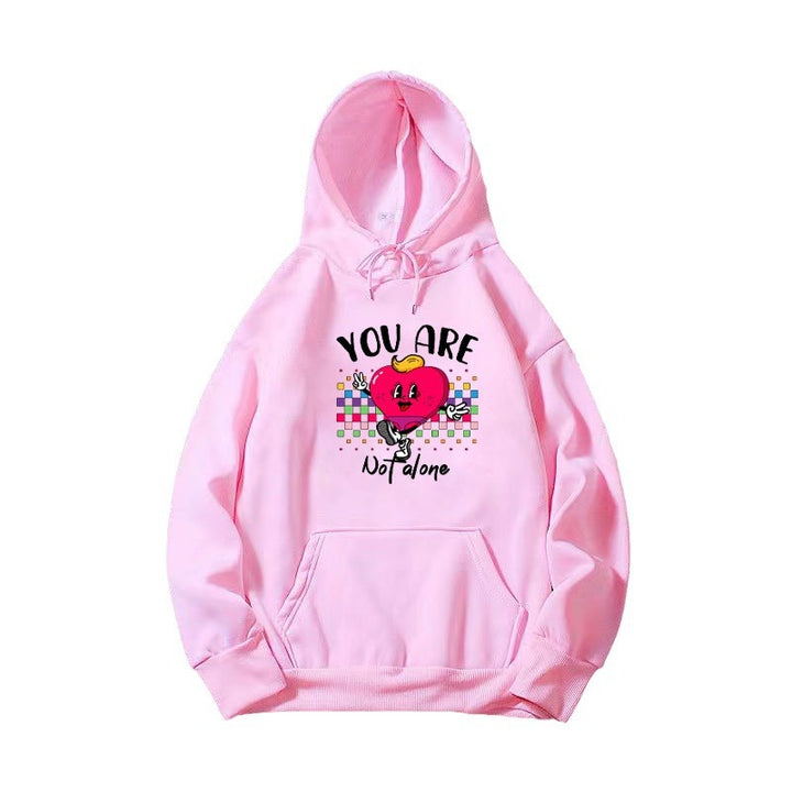 Kvinnors hoodie med rolig hjärtdesign Mirla-Eva Jonsson