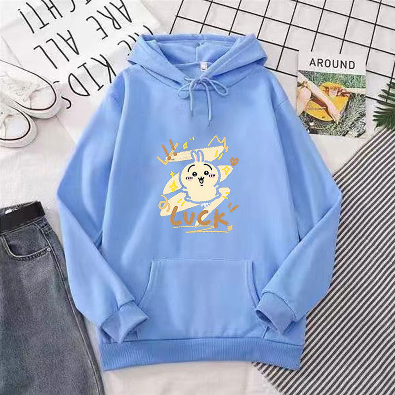 Kvinnors hoodie med rolig kanin design Mirla-Eva Jonsson
