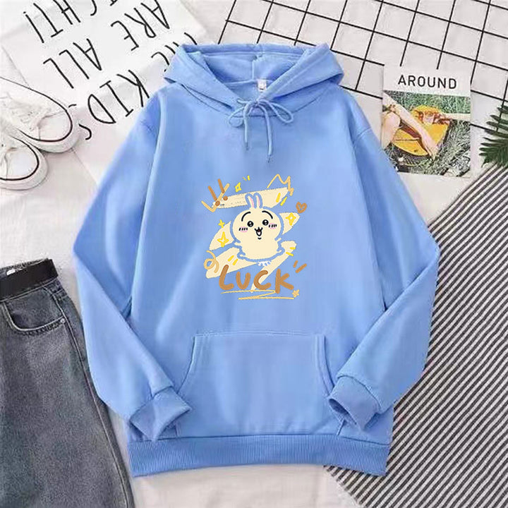 Kvinnors hoodie med rolig kanin design Mirla-Eva Jonsson