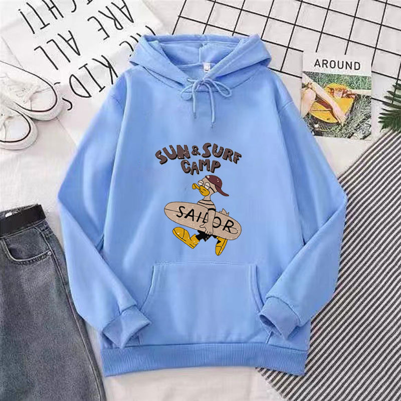 Kvinnors hoodie med rolig surfmotiv Mirla-Eva Jonsson