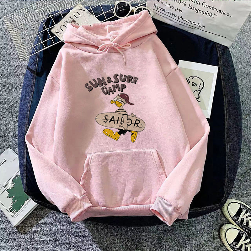 Kvinnors hoodie med rolig surfmotiv Mirla-Eva Jonsson