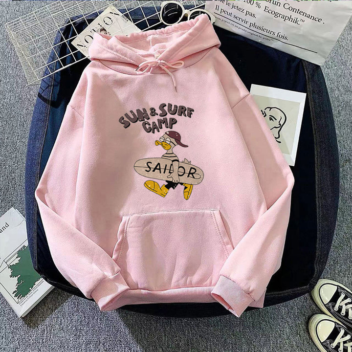 Kvinnors hoodie med rolig surfmotiv Mirla-Eva Jonsson