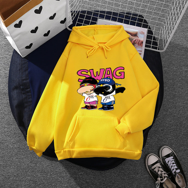 Kvinnors hoodie med rolig tecknad design Mirla-Eva Jonsson