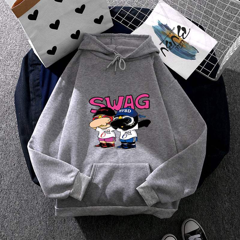 Kvinnors hoodie med rolig tecknad design Mirla-Eva Jonsson