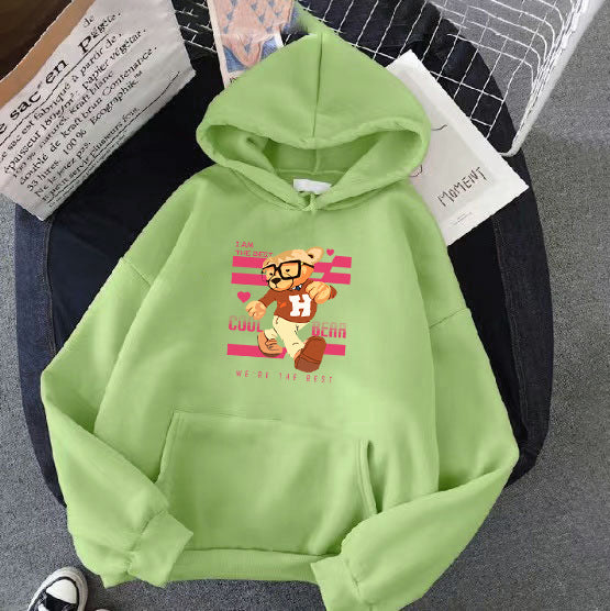 Kvinnors hoodie med roliga björnmotiv och unik grafisk tryck Mirla-Eva Jonsson