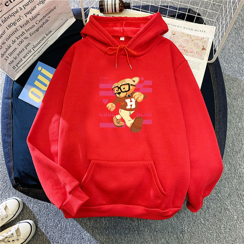 Kvinnors hoodie med roliga björnmotiv och unik grafisk tryck Mirla-Eva Jonsson