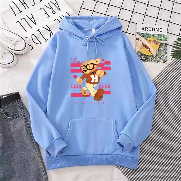 Kvinnors hoodie med roliga björnmotiv och unik grafisk tryck Mirla-Eva Jonsson