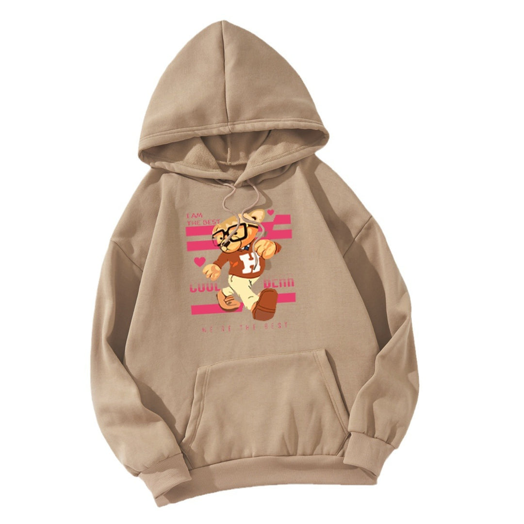 Kvinnors hoodie med roliga björnmotiv och unik grafisk tryck Mirla-Eva Jonsson