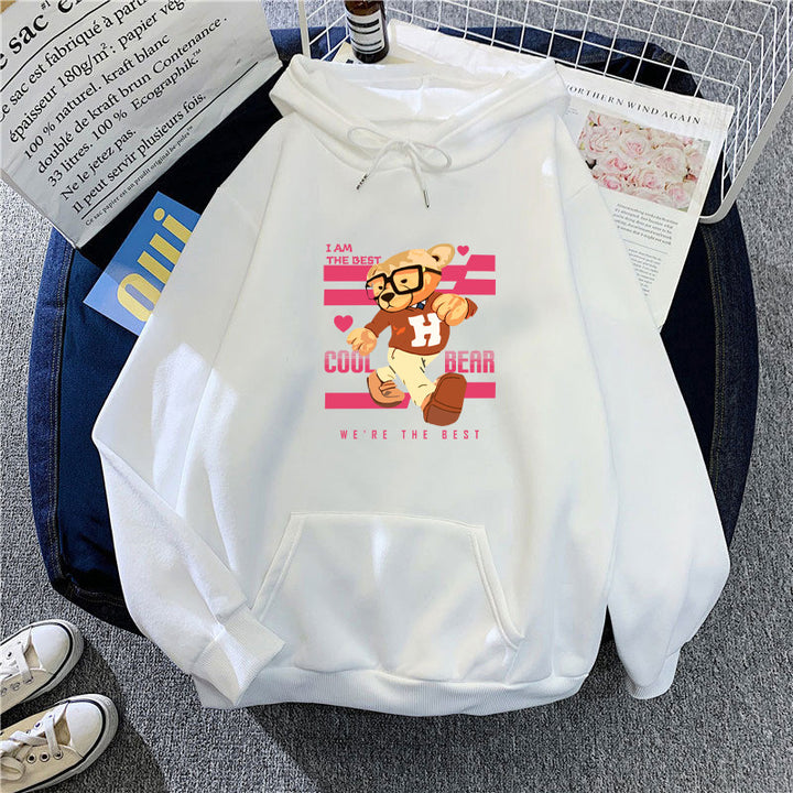 Kvinnors hoodie med roliga björnmotiv och unik grafisk tryck Mirla-Eva Jonsson