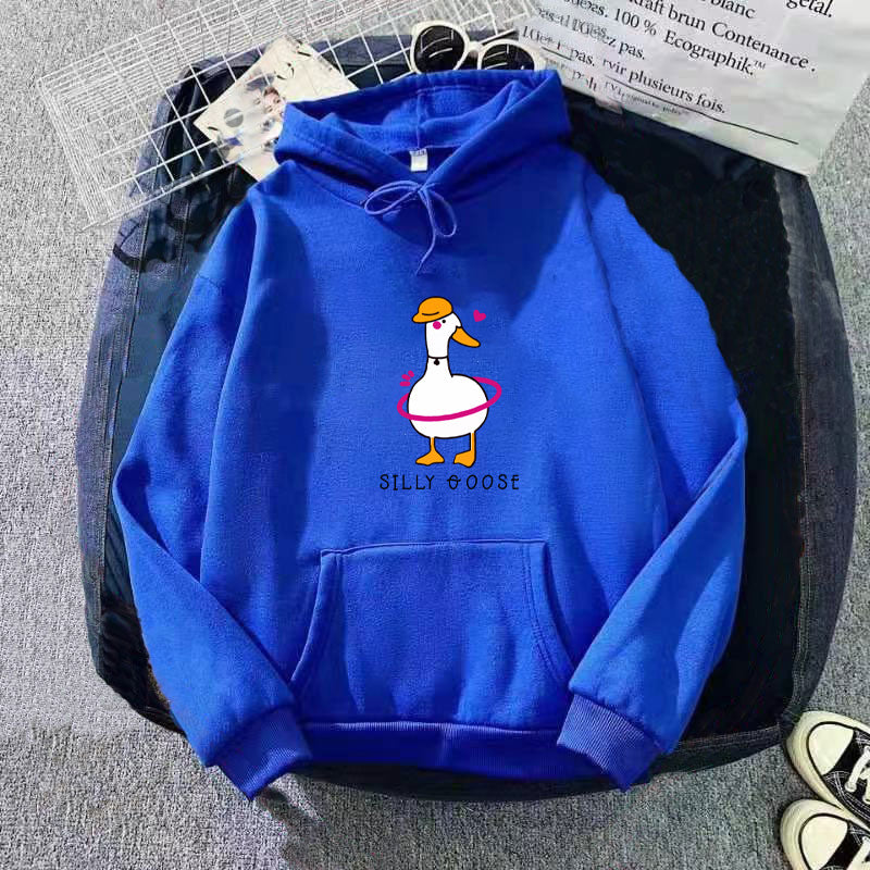 Kvinnors hoodie med roligt anka motiv Mirla-Eva Jonsson