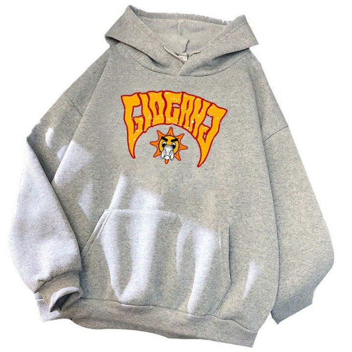 Kvinnors hoodie med slående grafisk design och konstnärlig tryck Mirla-Eva Jonsson