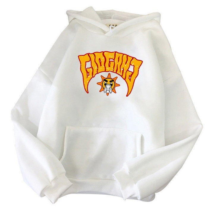 Kvinnors hoodie med slående grafisk design och konstnärlig tryck Mirla-Eva Jonsson