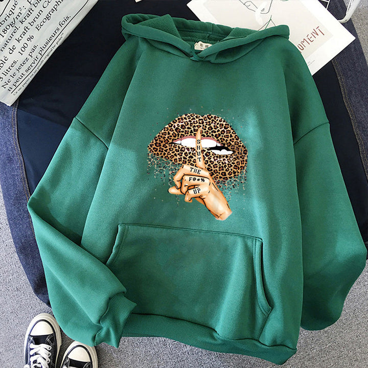 Kvinnors hoodie med slående leopardmönster Mirla-Eva Jonsson