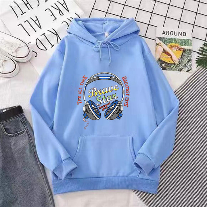 Kvinnors hoodie med slående musikdesign Mirla-Eva Jonsson
