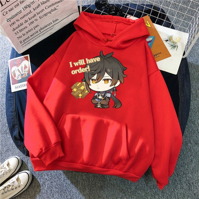 Kvinnors hoodie med söt anime-design och bekväm passform Mirla-Eva Jonsson
