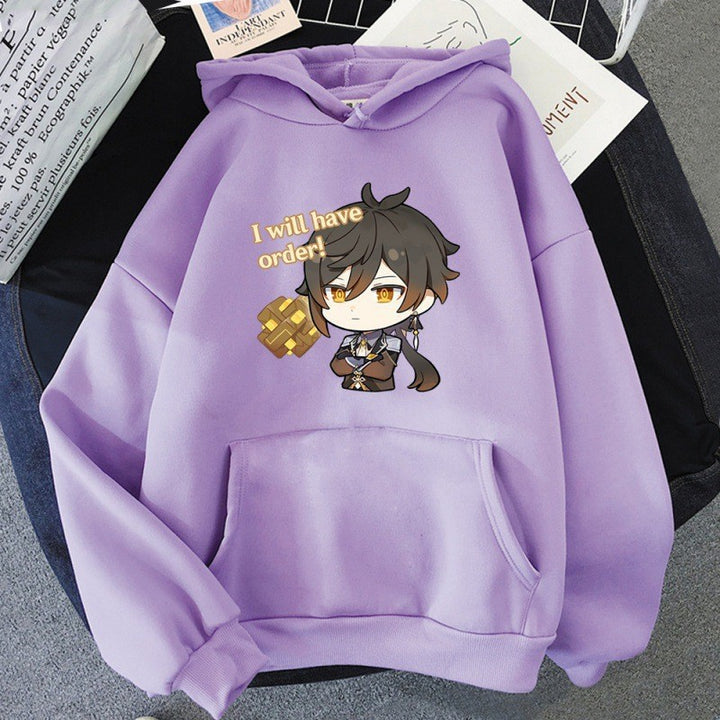 Kvinnors hoodie med söt anime-design och bekväm passform Mirla-Eva Jonsson