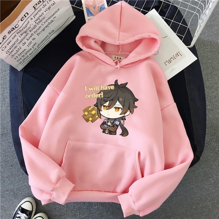 Kvinnors hoodie med söt anime-design och bekväm passform Mirla-Eva Jonsson