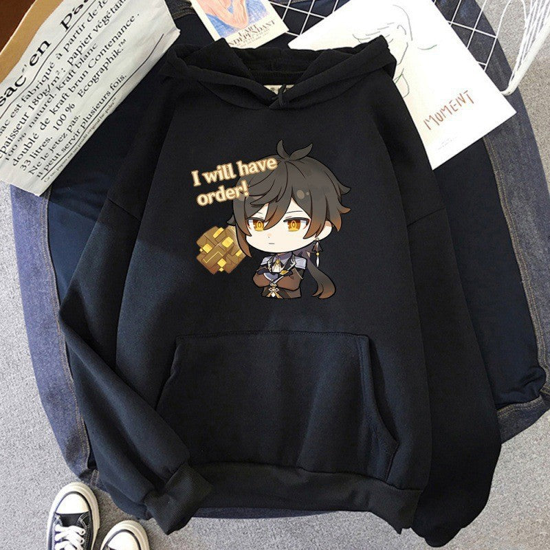 Kvinnors hoodie med söt anime-design och bekväm passform Mirla-Eva Jonsson