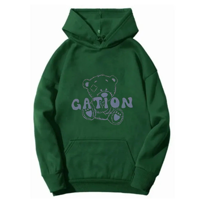 Kvinnors hoodie med söt björnmotiv Mirla-Eva Jonsson
