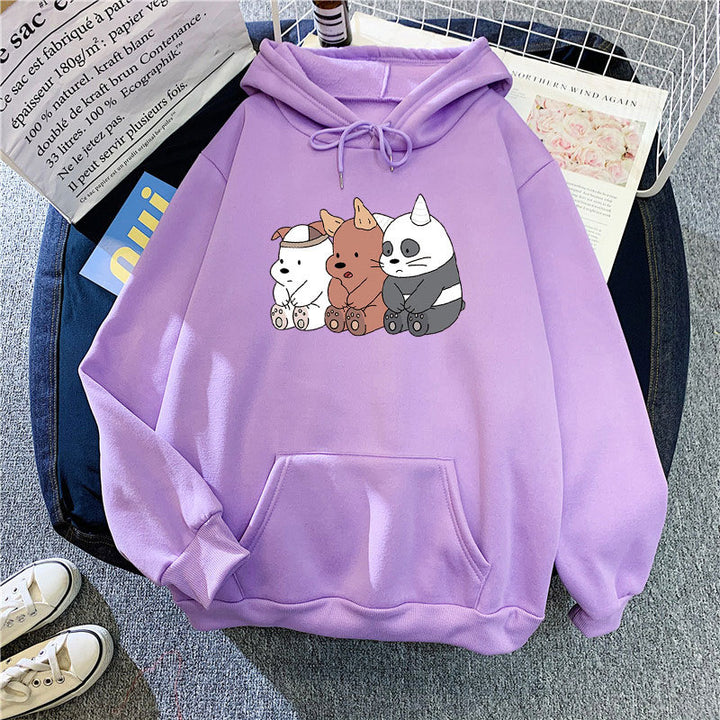 Kvinnors hoodie med söt djurmotiv Mirla-Eva Jonsson