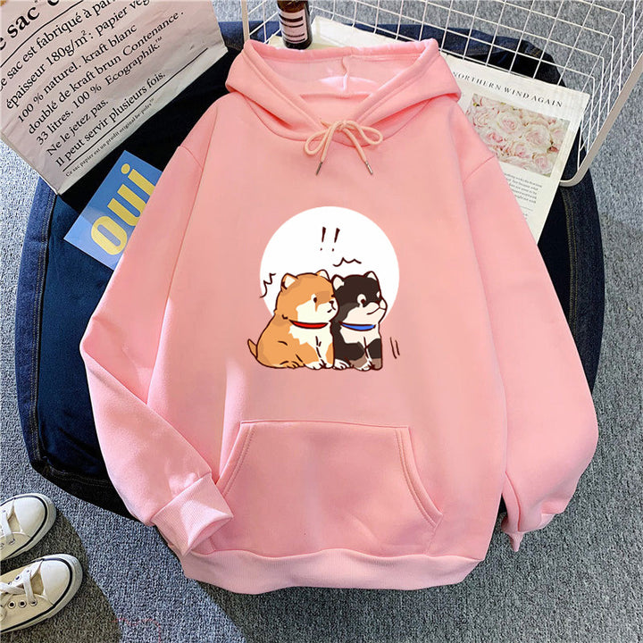 Kvinnors hoodie med söt hunddesign Mirla-Eva Jonsson