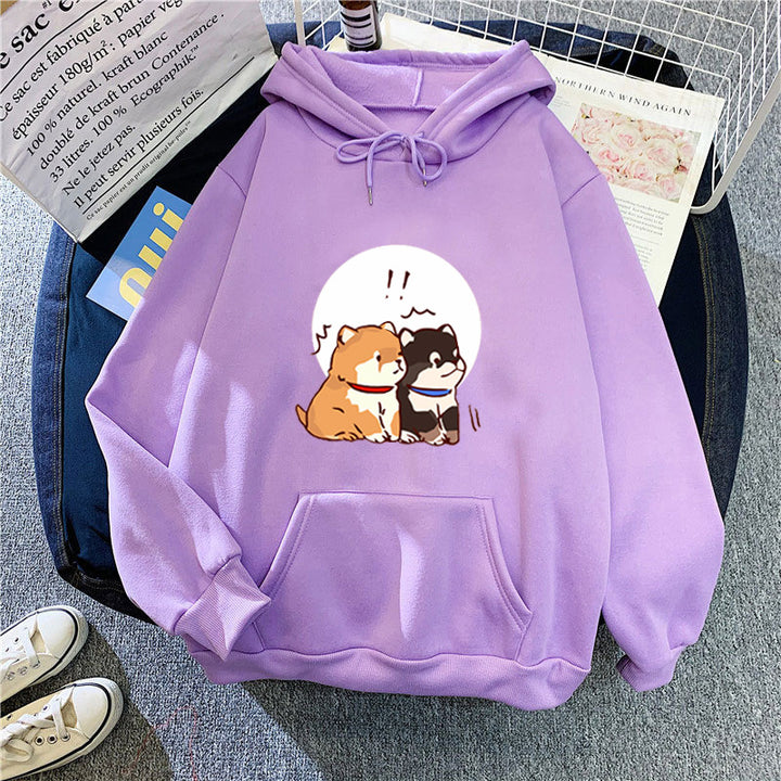 Kvinnors hoodie med söt hunddesign Mirla-Eva Jonsson