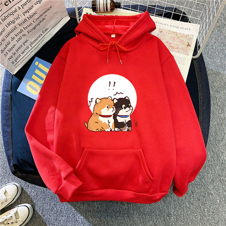 Kvinnors hoodie med söt hunddesign Mirla-Eva Jonsson