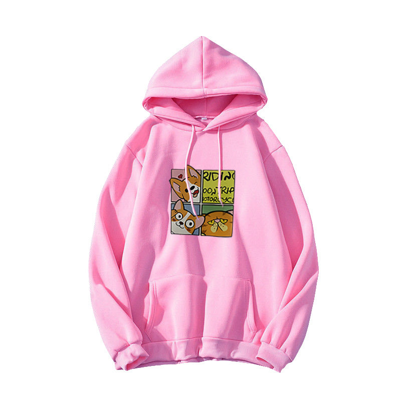 Kvinnors hoodie med söt hunddesign Mirla-Eva Jonsson